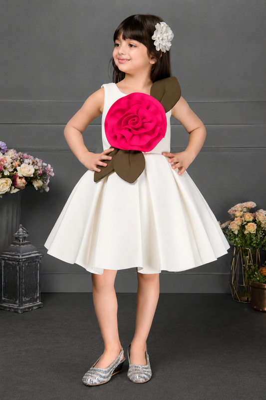 Ivory Bloom Designer Frock